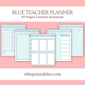 Blue Teacher Planner Or Binder