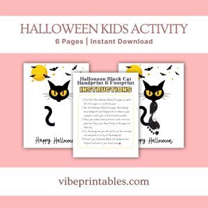 Halloween Black Cat Handprint & Footprint Kids Craft