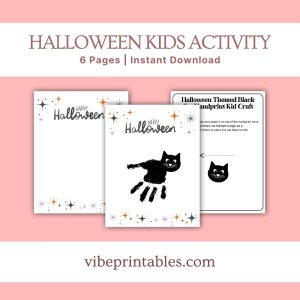 Halloween Black Cat Handprint & Footprint Kids Craft