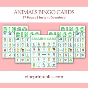 Animals Bingo Cards