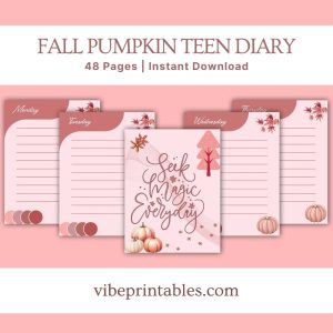 Fall Pumpkin Teen Diary