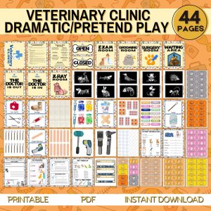 Veterinary Clinic Dramatic Pretend Play Set