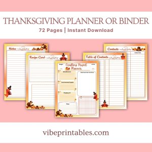 Thanksgiving Planner Or Binder