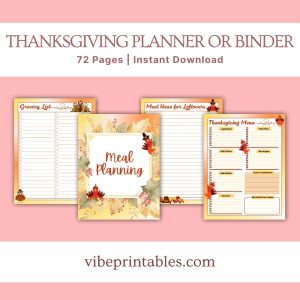 Thanksgiving Planner Or Binder