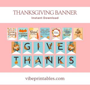 Fall Thanksgiving Banner & Wall Art