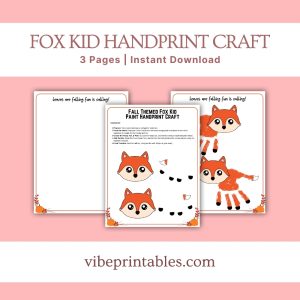 Fall Themed Fox Kid Handprint Craft