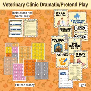 Veterinary Clinic Dramatic Pretend Play Set