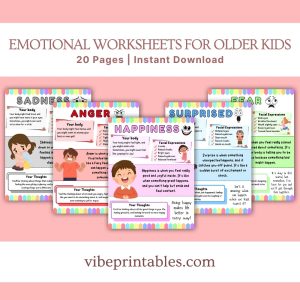 Emotional Worksheets Older Kids