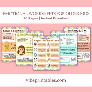 Emotional Worksheets Older Kids