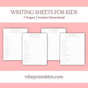 Writing Sheets For Kids