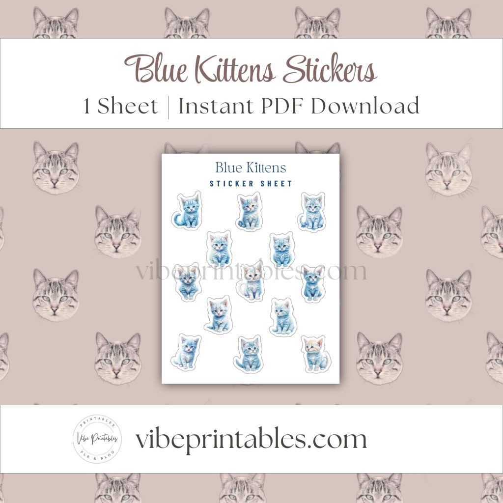 Blue Kittens Stickers