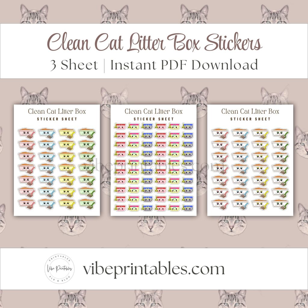 Clean Cat Litter Box Stickers