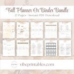 Fall Planner Or Binder Bundle In Leaf Design