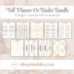 Fall Planner Or Binder Bundle In Leaf Design