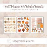 Fall Planner Or Binder Bundle In Leaf Design
