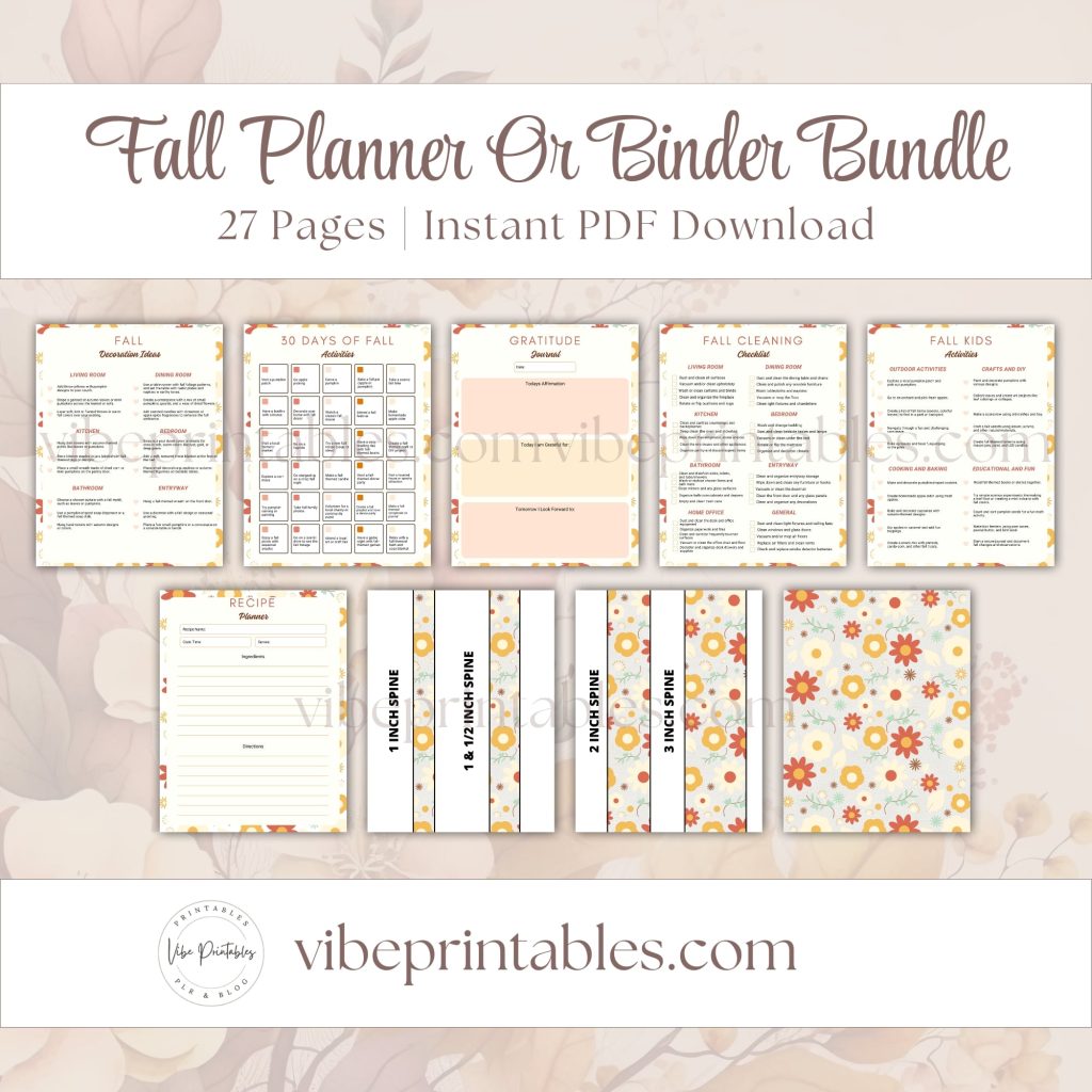 Fall Planner Or Binder Bundle