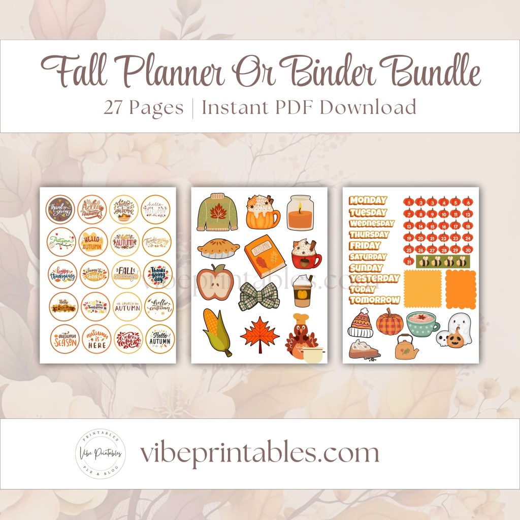 Fall Planner Or Binder Bundle