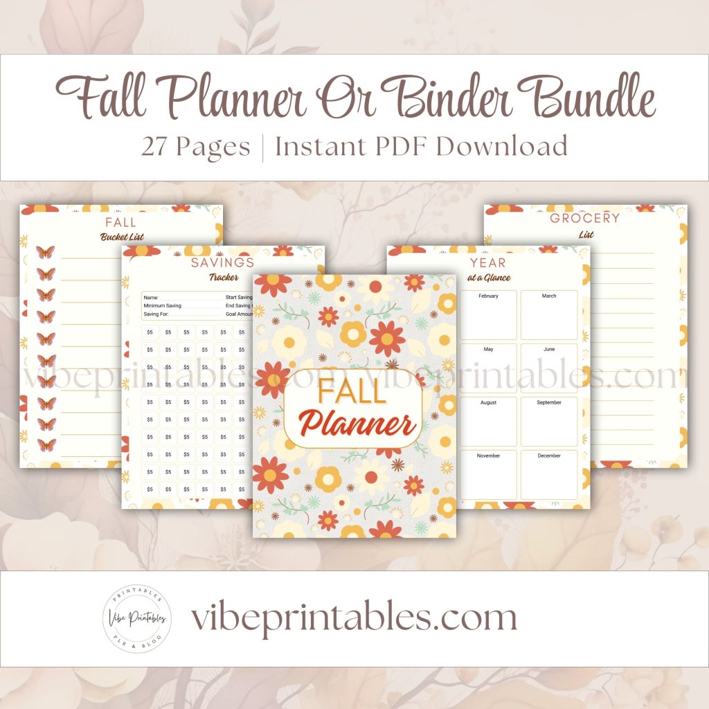 Fall Planner Or Binder Bundle