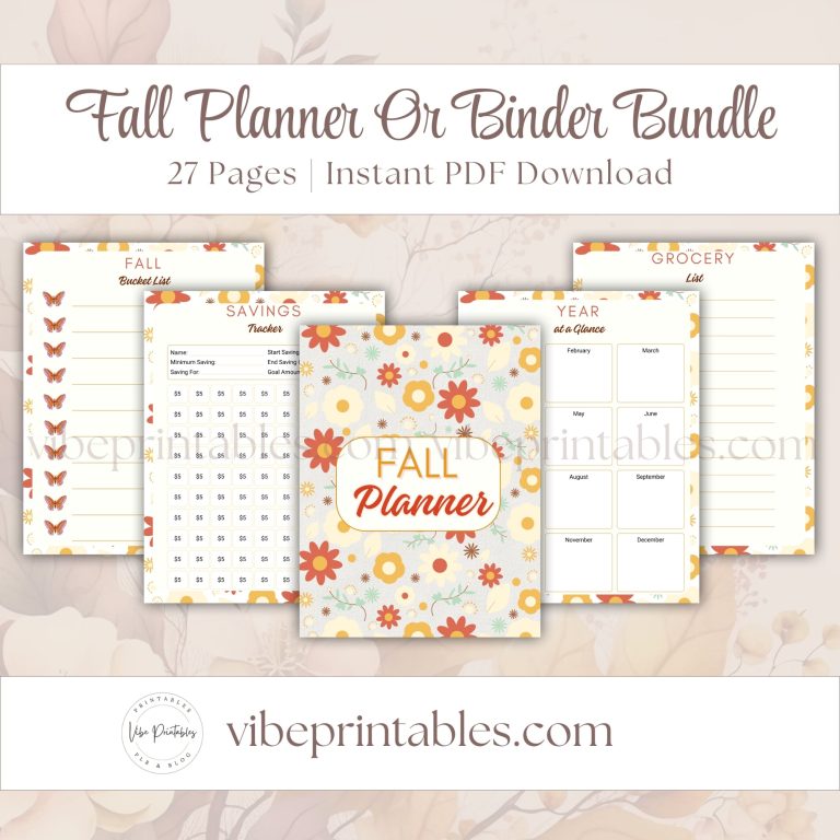 Fall Planner Or Binder Bundle