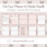 Cat Care Planner Or Binder In Pink