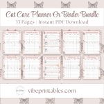 Cat Care Planner Or Binder In Pink