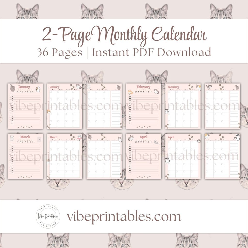 Cat Care Planner Or Binder In Pink