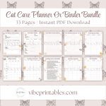 Cat Care Planner Or Binder In Purple