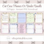 Cat Care Planner Or Binder In Pastel