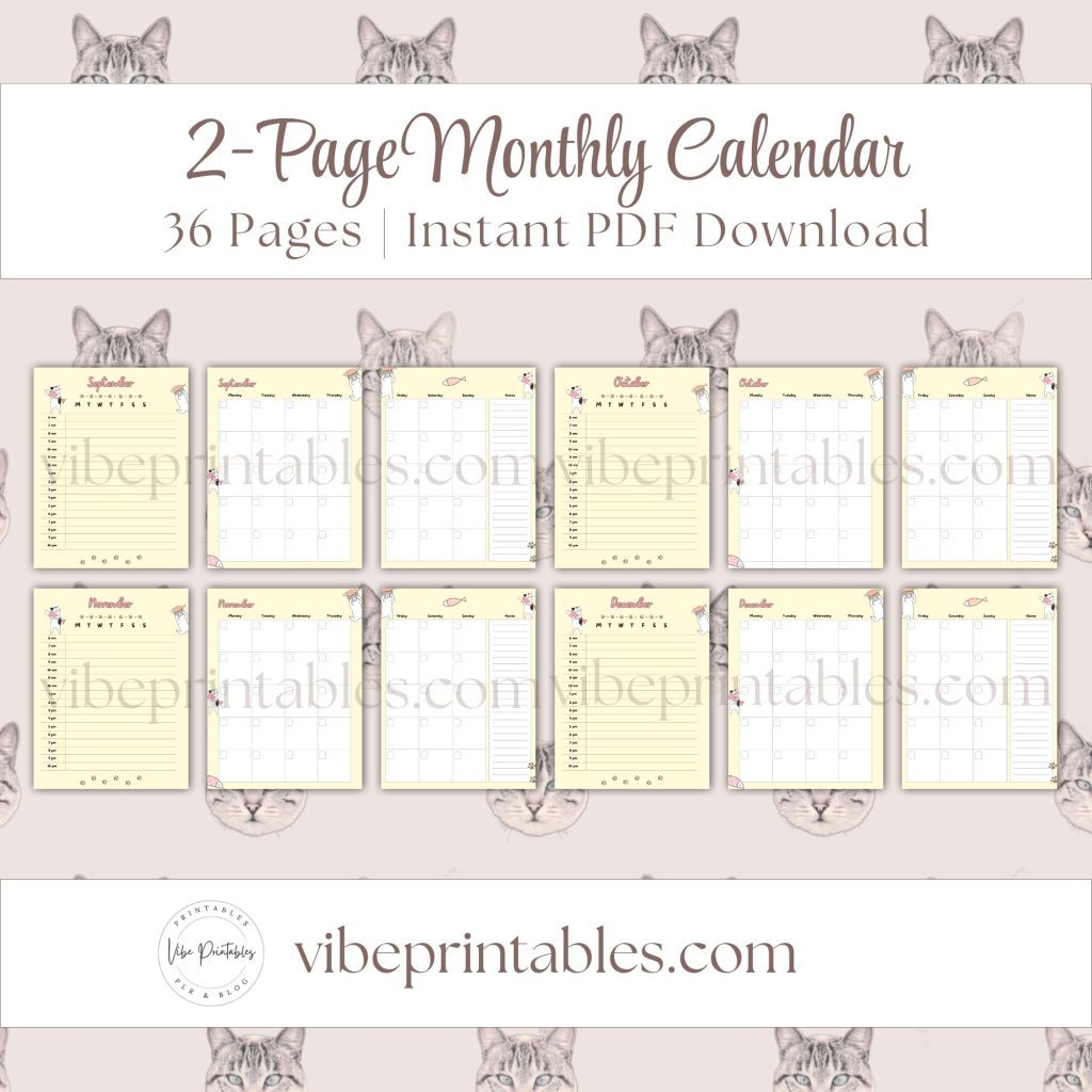 Cat Care Planner Or Binder Bundle In Yellow