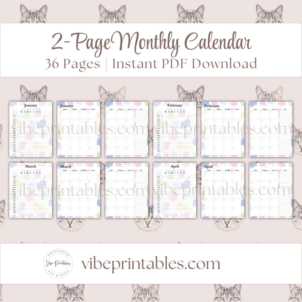 Cat Care Planner Or Binder In Pastel