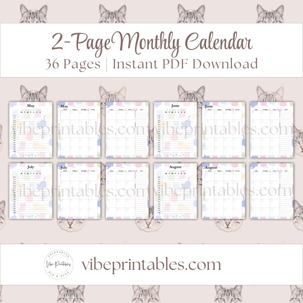 Cat Care Planner Or Binder In Pastel
