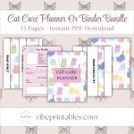 Cat Care Planner Or Binder In Pastel