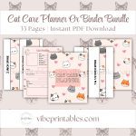 Cat Care Planner Or Binder In Pink