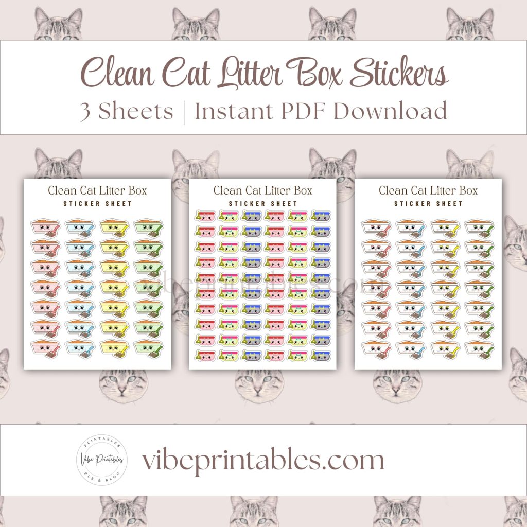 Clean Cat Litter Box Stickers