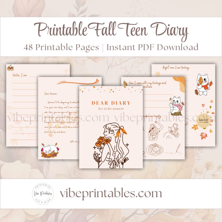 Fall Teen Diary In Cat Design