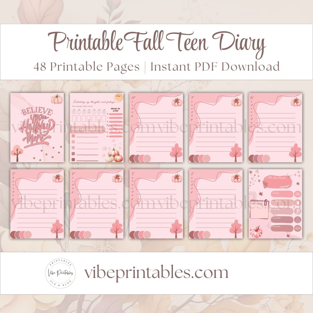 Fall Teen Diary In Pumpkin Design