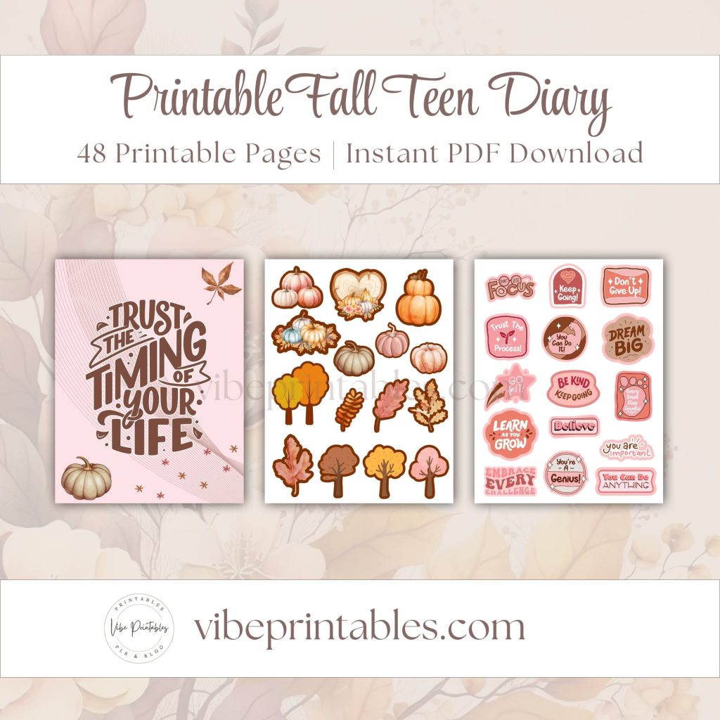 Fall Teen Diary In Pumpkin Design