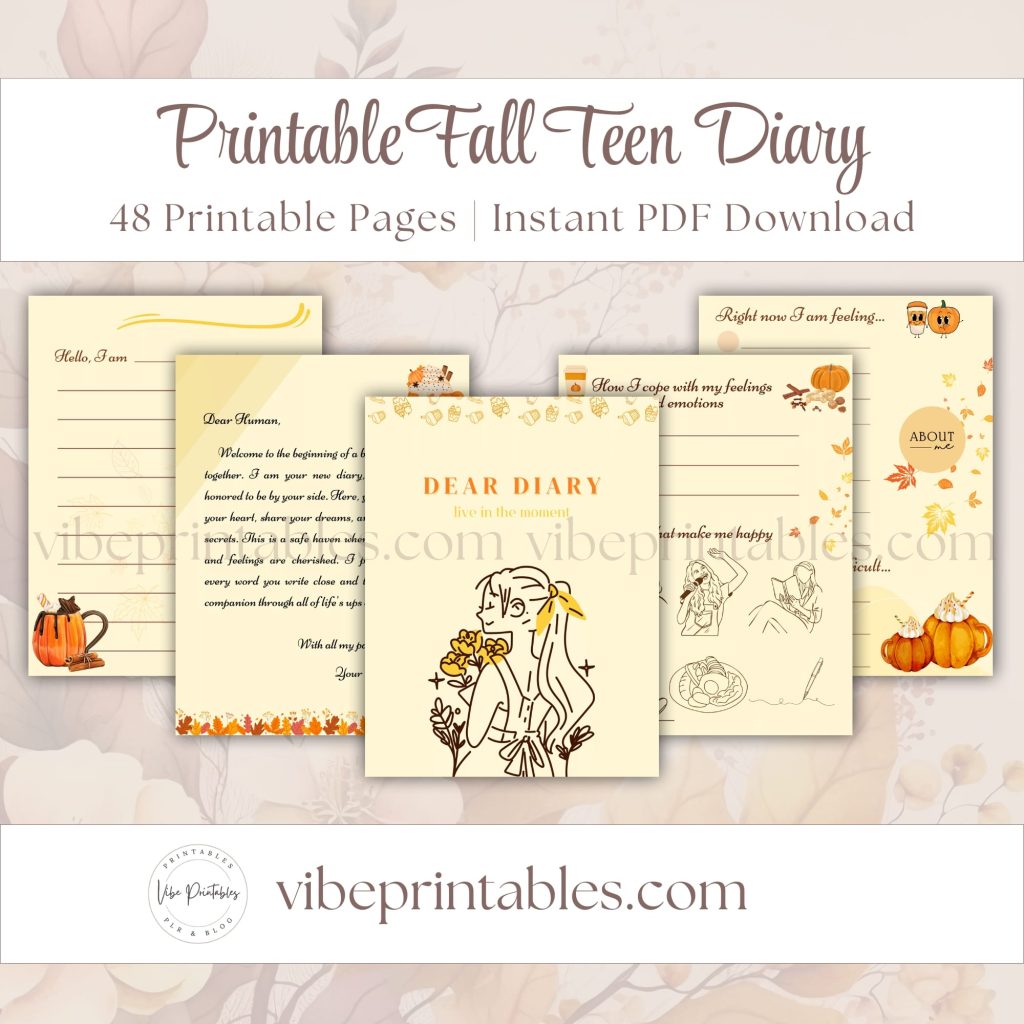Fall Teen Diary In Pumpkin Spice