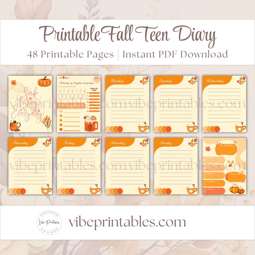 Fall Teen Diary In Pumpkin Spice