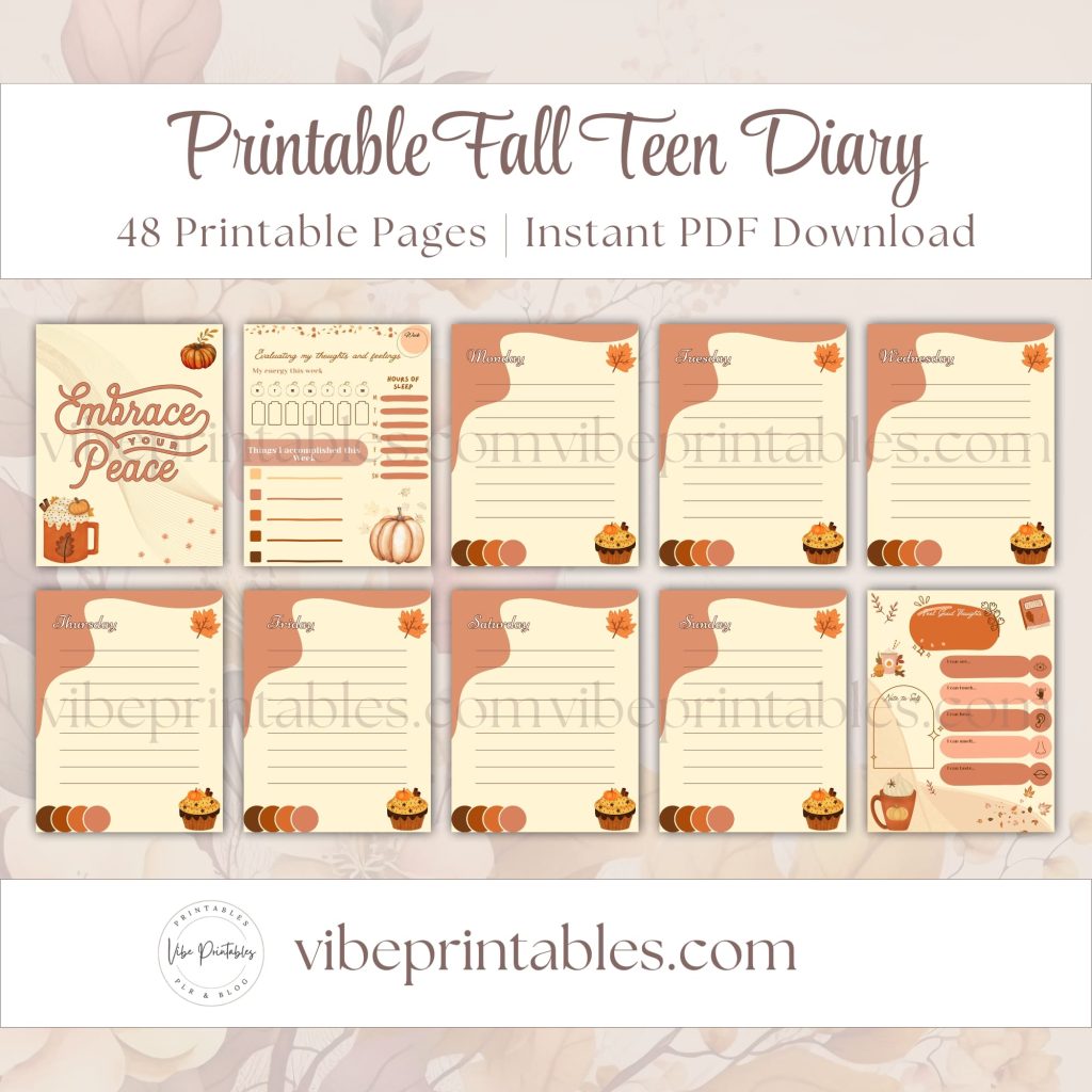 Fall Teen Diary In Pumpkin Spice