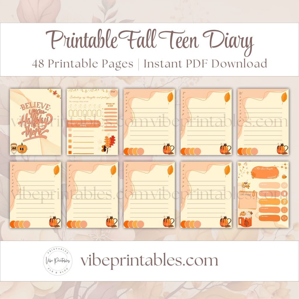 Fall Teen Diary In Pumpkin Spice