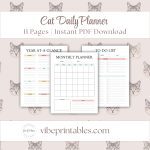Free Printable Cat Daily Planner