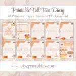 Fall Teen Diary In Cat Design