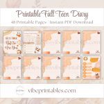Fall Teen Diary In Cat Design