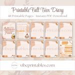 Fall Teen Diary In Cat Design