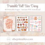 Fall Teen Diary In Cat Design