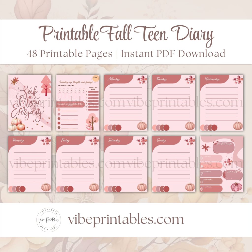 Fall Teen Diary In Pumpkin Design