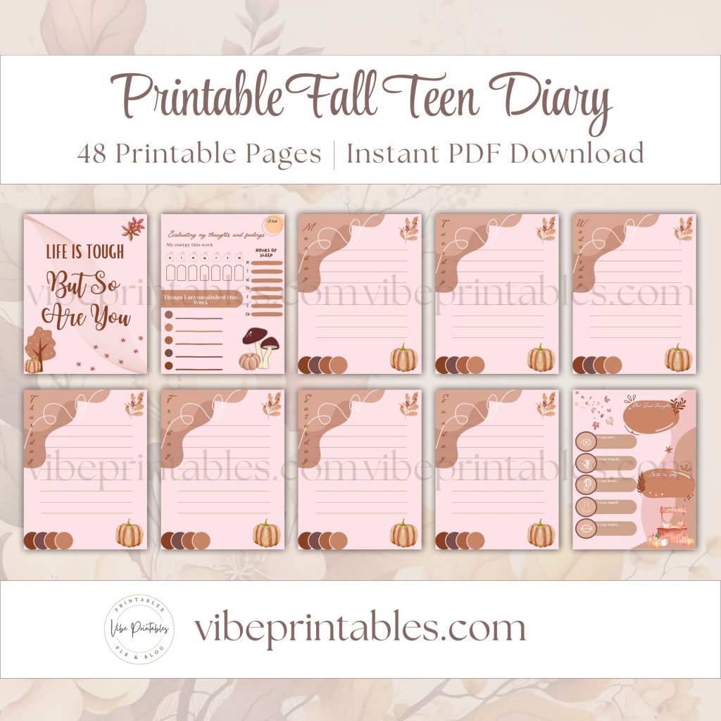 Fall Teen Diary In Pumpkin Design