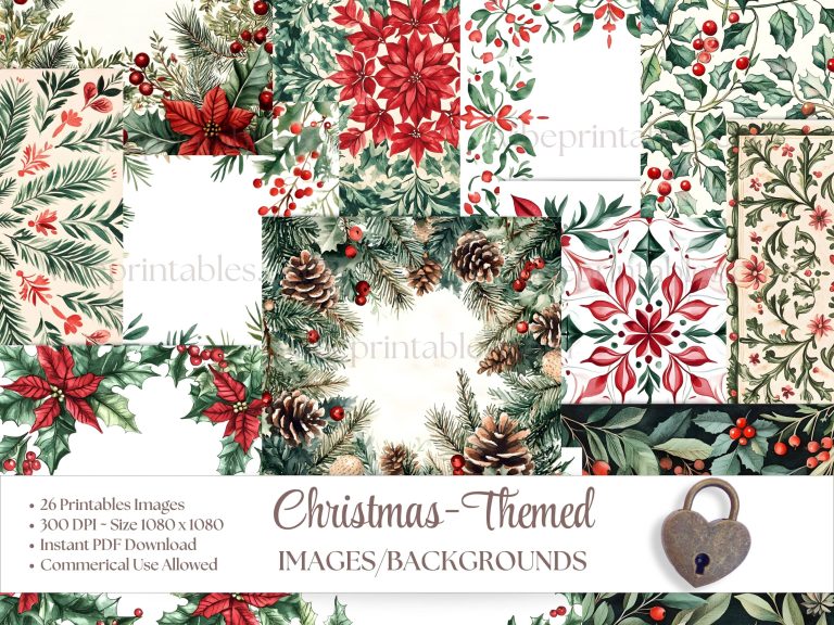 Printable Winter & Christmas-Themed Backgrounds