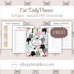 Free Printable Cat Daily Planner